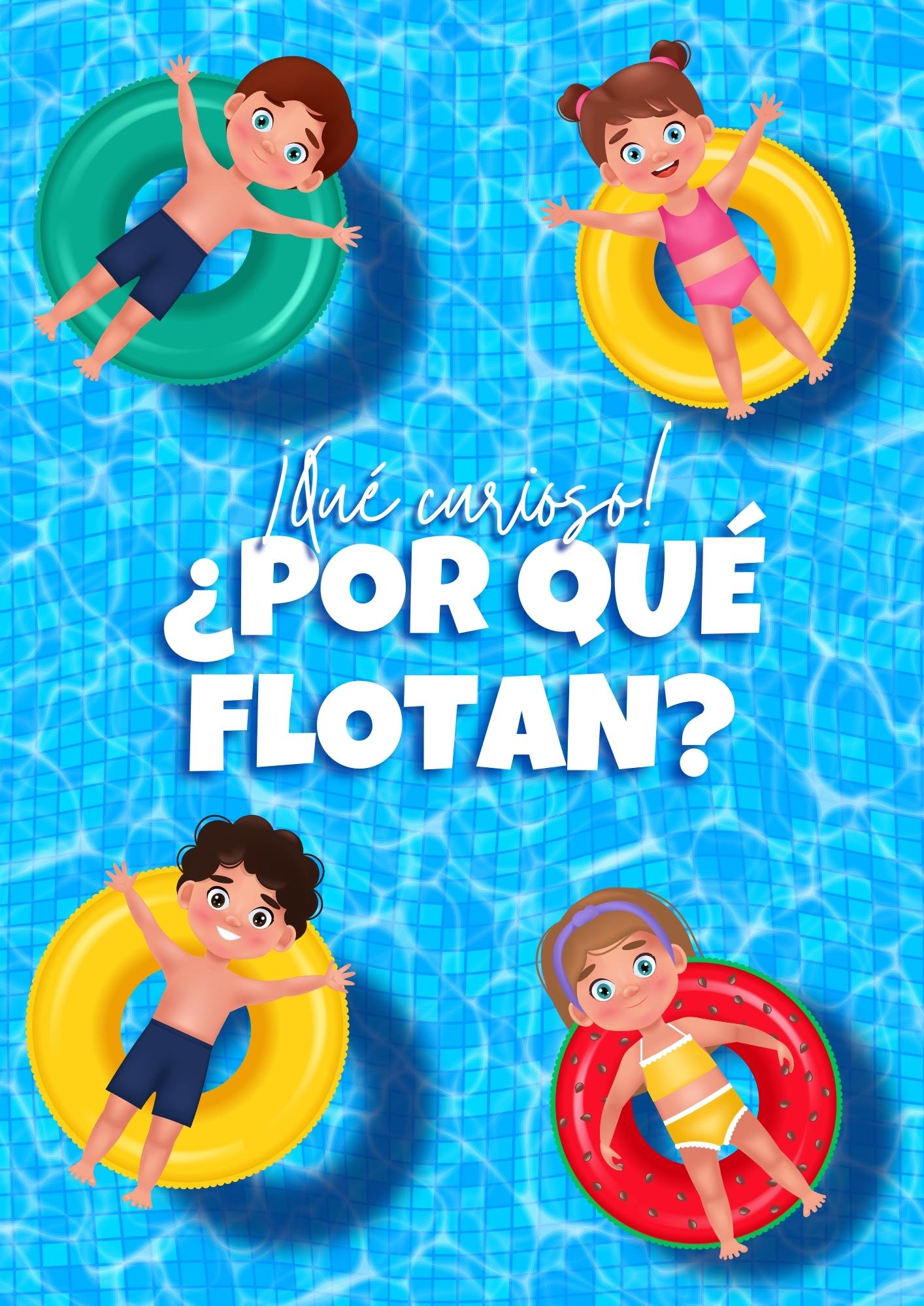 Niños y niñas montados en flotadores flotando en una piscina