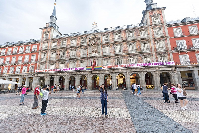 Vista de la Plaza Mayor de Madrid  (España).