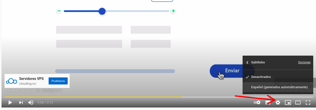 Activar subtítulos en yotube